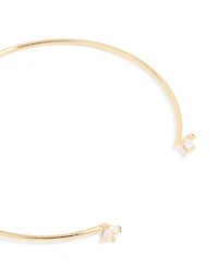 Gold Plated Cubic Zirconia Simple Wrist Cuff