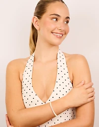 Silver Plated 13-Cubic Zirconia Statement Toggle Bracelet