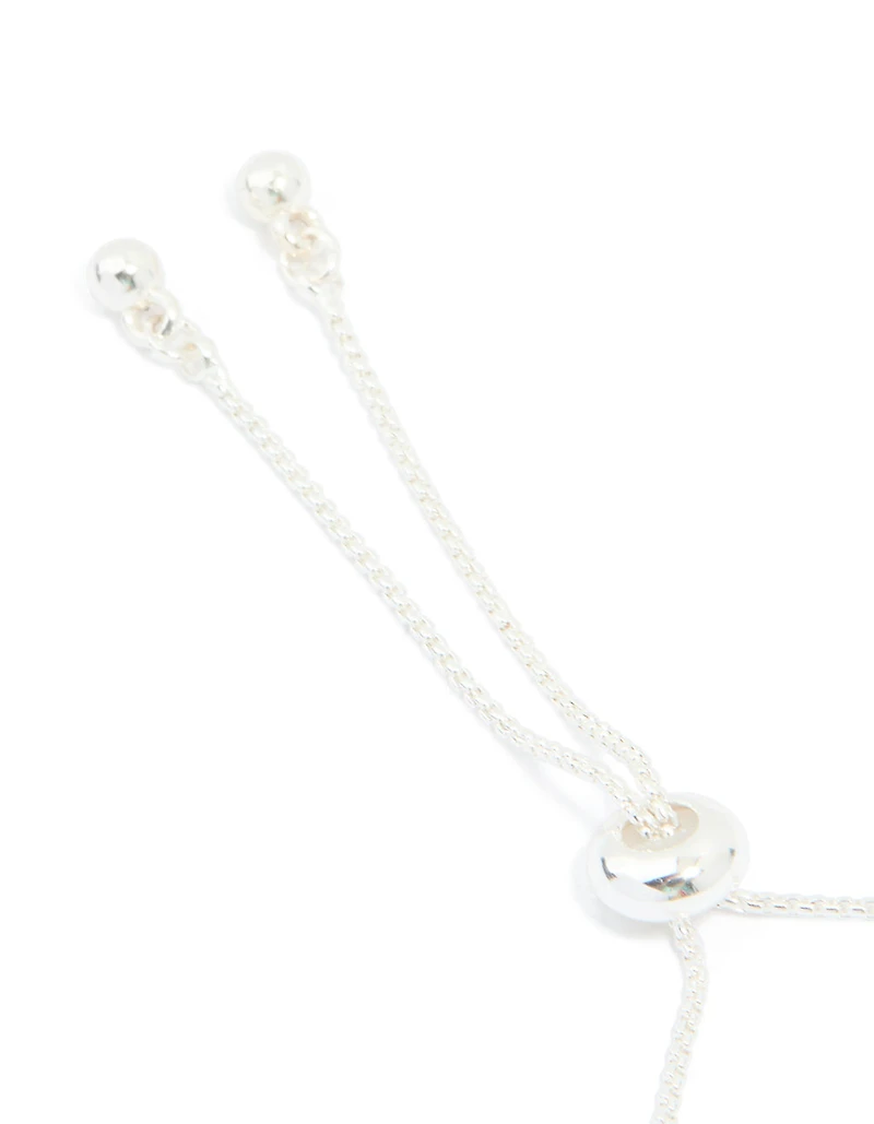 Silver Plated 13-Cubic Zirconia Statement Toggle Bracelet