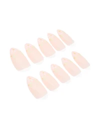 Pink French Tip Floral Art Press On Nails 24-Set