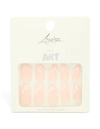 Pince à nacre à pointe française métallique rose sur ongles 24-set