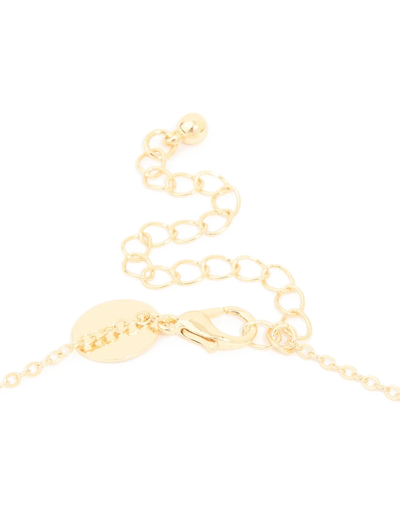 Gold Plated Cubic Zirconia Cross Pendant Necklace