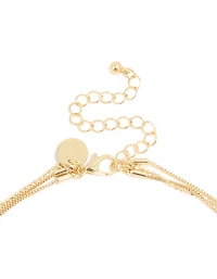 Collier en zircone cubique plaqué or et en chaîne à couches