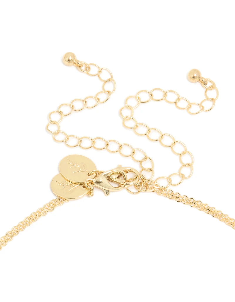 Gold Plated Cubic Zirconia & Pearl Layered Necklace