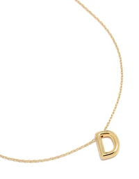 Collier lettre D à bulles plaqué or