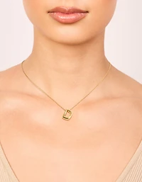 Collier lettre D à bulles plaqué or