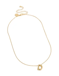 Gold Plated Bubble Letter D Necklace
