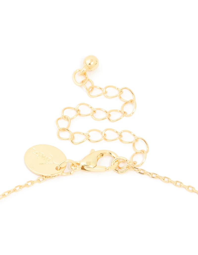 Gold Plated Bubble Letter N Necklace