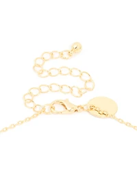 Gold Plated Bubble Letter V Necklace