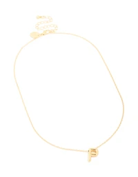 Gold Plated Bubble Letter P Necklace