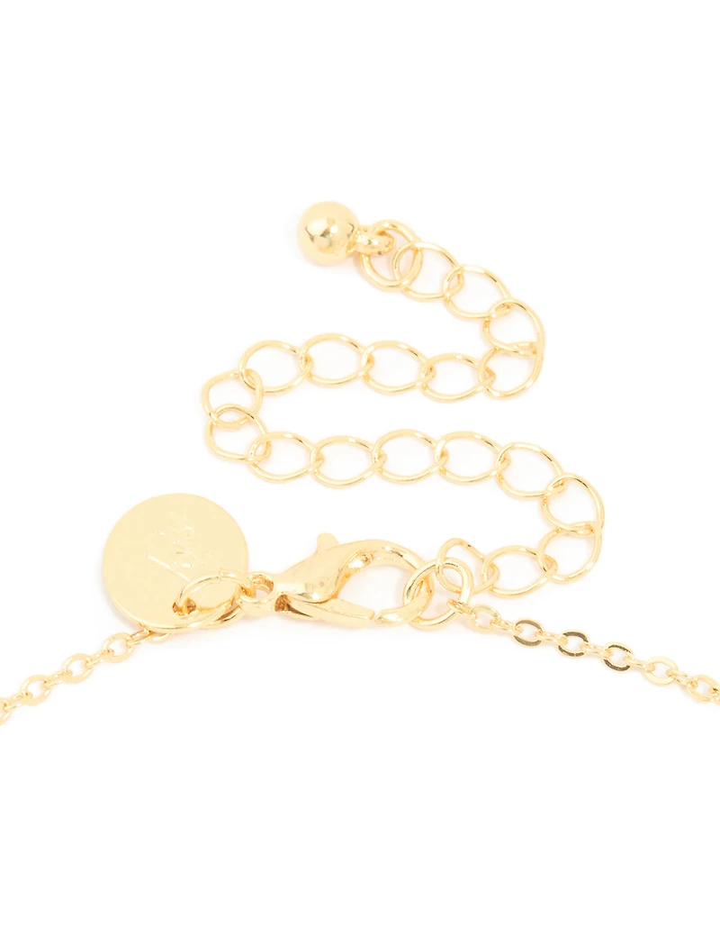 Gold Plated Cubic Zirconia Pave Letter H Necklace