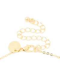 Gold Plated Cubic Zirconia Pave Letter H Necklace