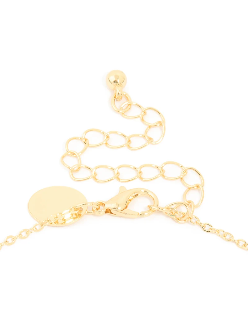 Collier en pavé cubique en zircone plaqué or avec la lettre D