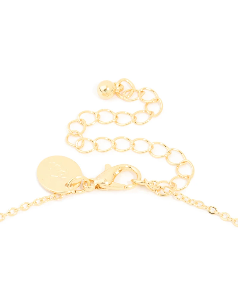 Gold Plated Cubic Zirconia Pave Letter N Necklace