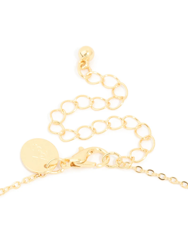 Gold Plated Cubic Zirconia Pave Letter T Necklace