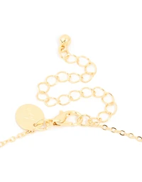 Gold Plated Cubic Zirconia Pave Letter T Necklace