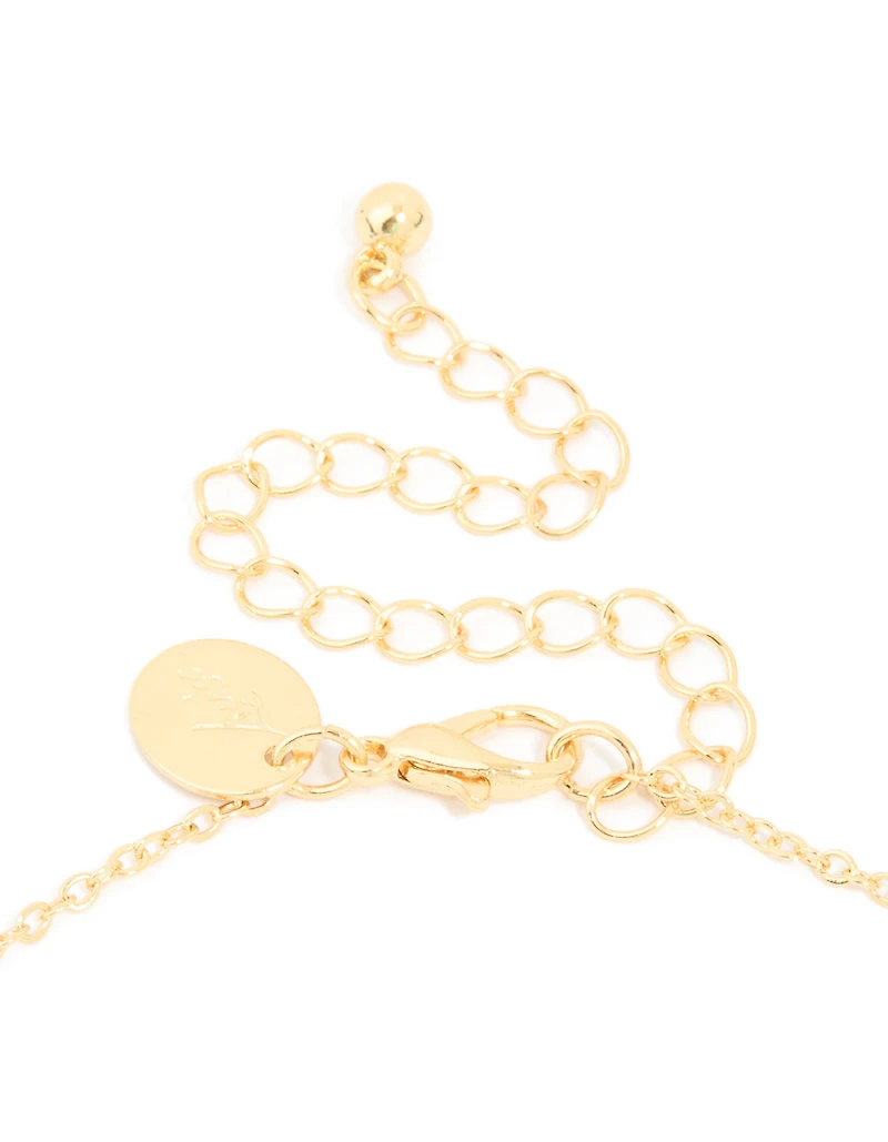 Gold Plated Cubic Zirconia Pave Letter P Necklace