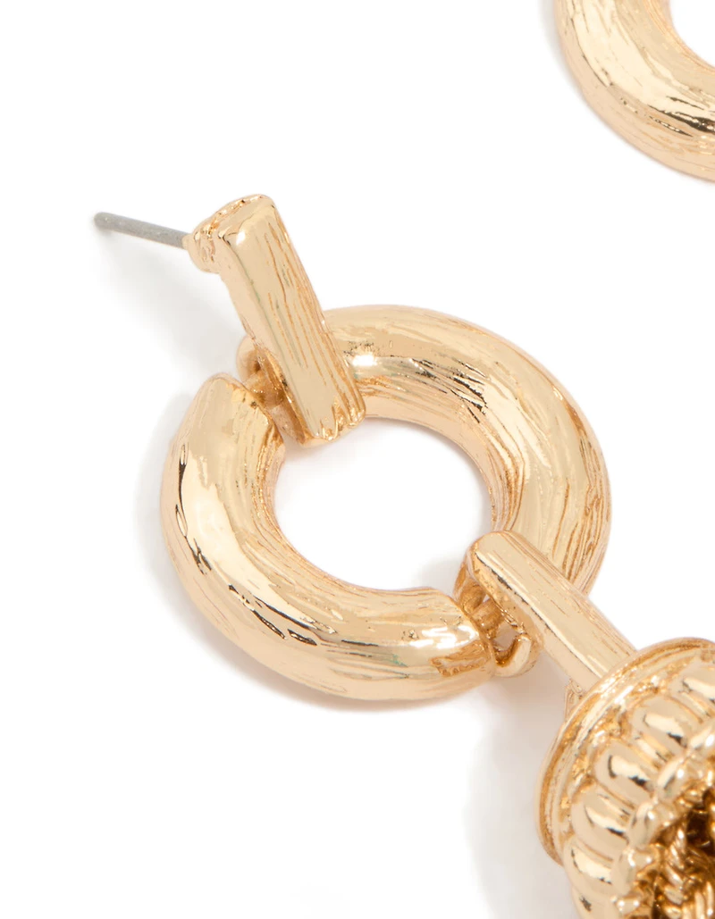 Gold Tassel Drop Earrings