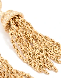 Gold Tassel Drop Earrings
