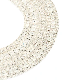 Collier en collier à ras du cou en chaîne de coupes en argent en diamants