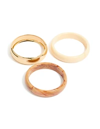 Gold & Neutral Acrylic Bangles 3-Pack