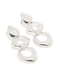 Silver Open Orb Drop Earrings