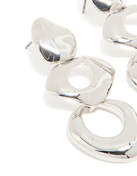 Silver Open Orb Drop Earrings