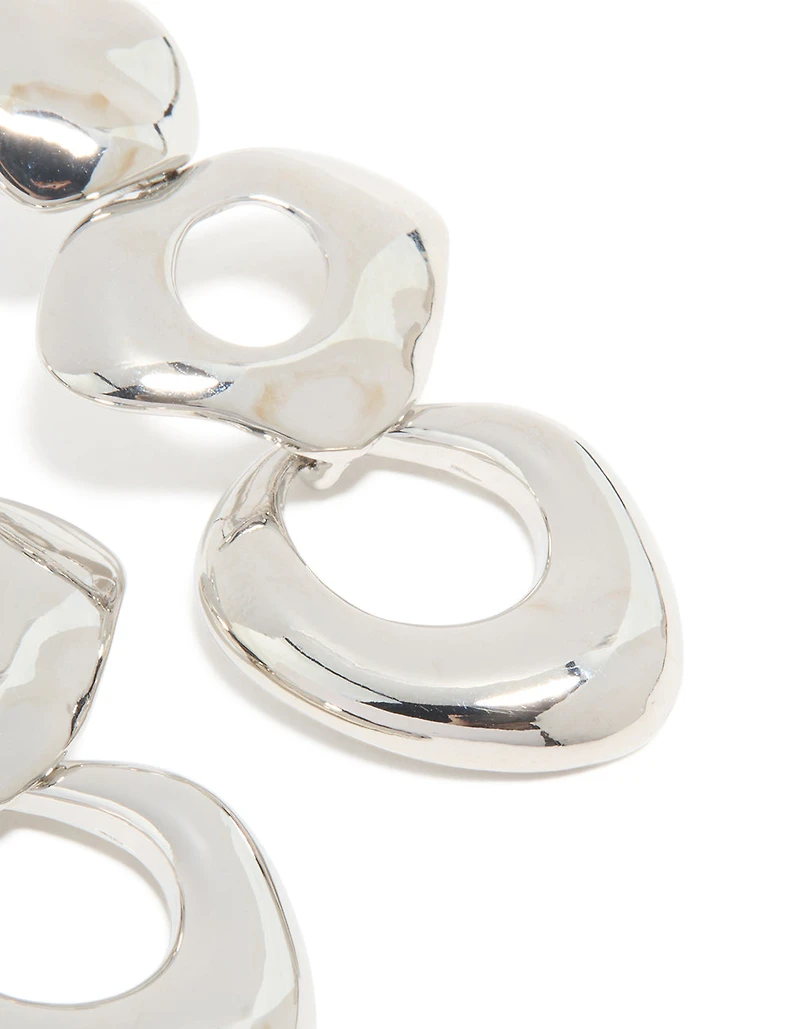 Silver Open Orb Drop Earrings