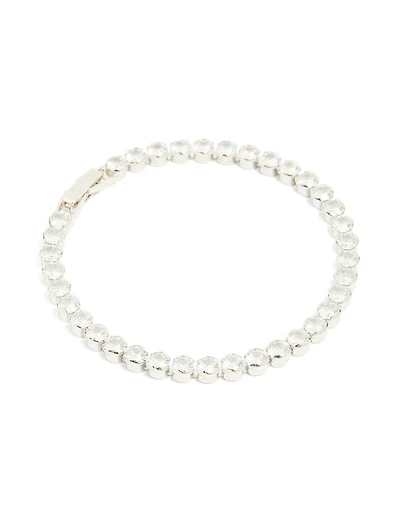 Bracelet de tennis en zircone cubique en argent