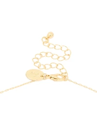 Gold Plated Diamante Rosary Necklace