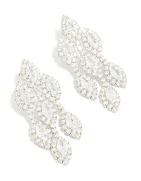 Silver Cubic Zirconia Chandelier Drop Earrings