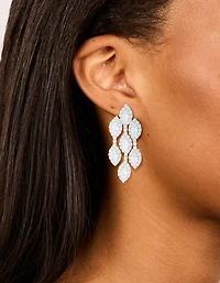 Boucles d’oreilles tombantes en zircone cubique en argent