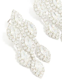 Boucles d’oreilles tombantes en zircone cubique en argent