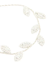Silver Cubic Zirconia Multi Leaf Toggle Bracelet