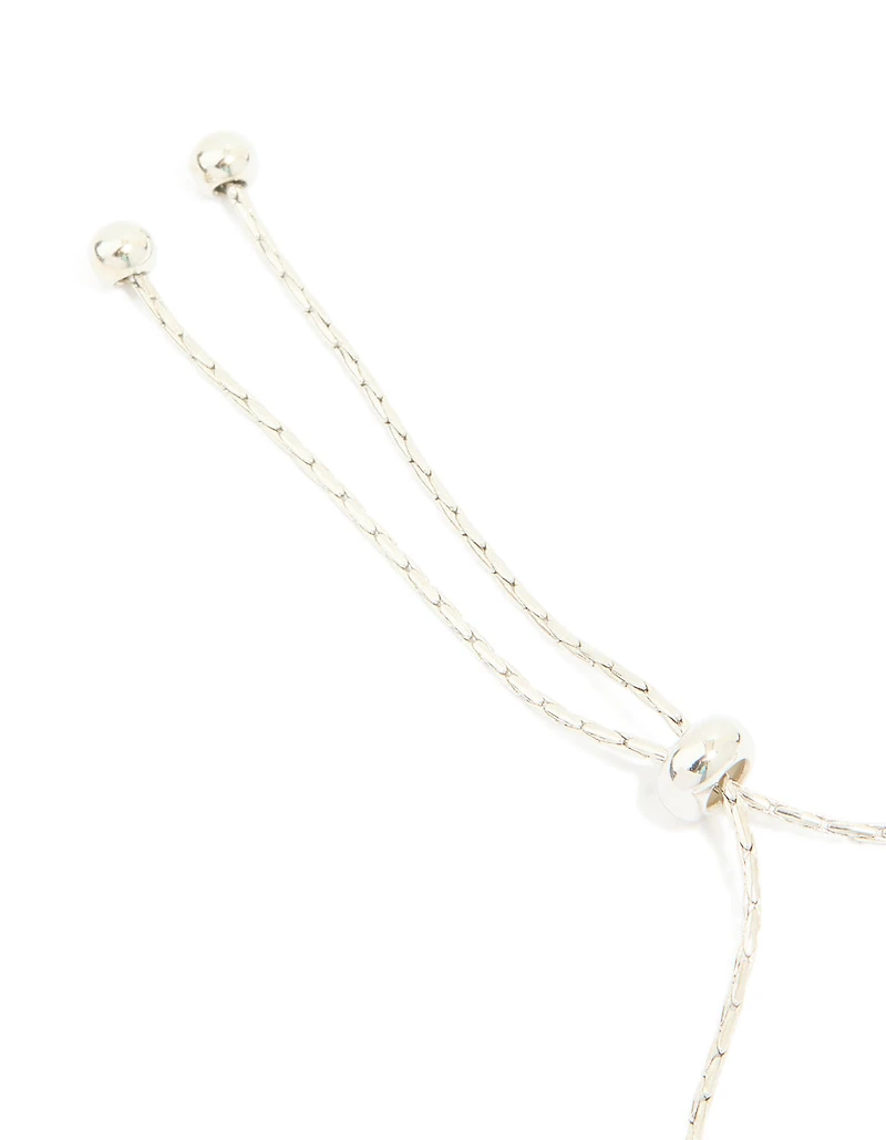 Silver Cubic Zirconia Multi Leaf Toggle Bracelet