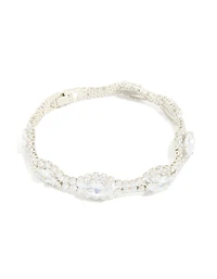 Silver Cubic Zirconia Evil Eye Tennis Bracelet