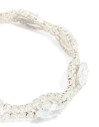 Silver Cubic Zirconia Evil Eye Tennis Bracelet