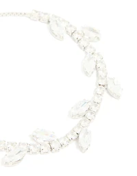 Silver Cubic Zirconia Marquise Vine Toggle Bracelet