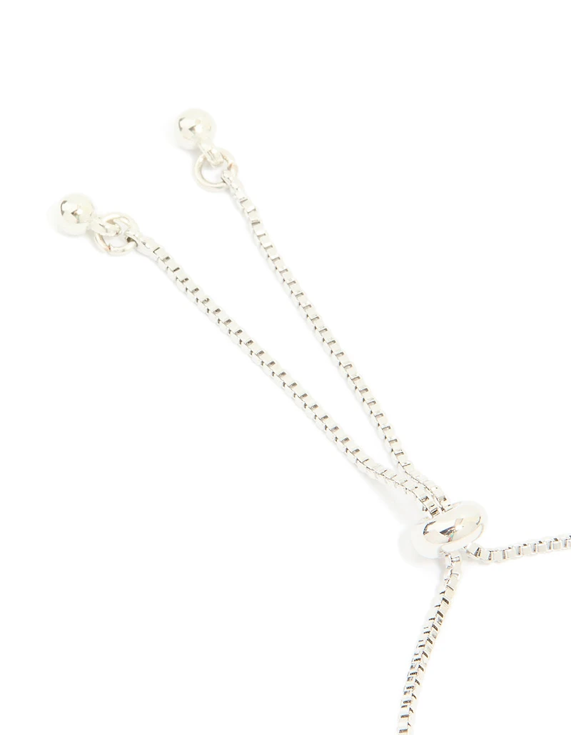 Silver Cubic Zirconia Marquise Vine Toggle Bracelet