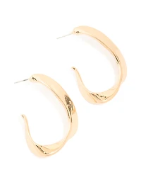 Gold Irregular Hoop Earrings