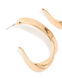 Gold Irregular Hoop Earrings