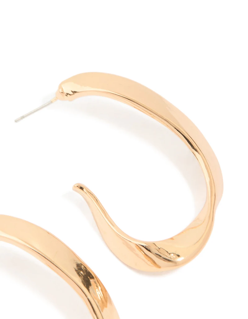 Gold Irregular Hoop Earrings