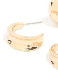 Gold Classic Open Hoop Earrings 2-Pack