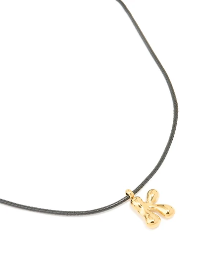 Collier imperméable en acier inoxydable plaqué or avec une grande lettre K à bulles