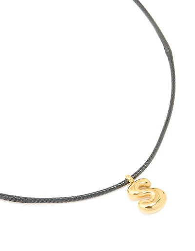 Collier imperméable en acier inoxydable plaqué or, grand cordon à bulles en forme de lettre S