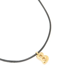 Collier imperméable en acier inoxydable plaqué or, grand cordon à bulles avec la lettre B