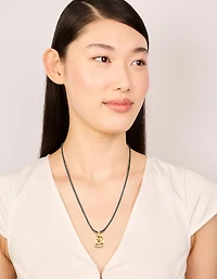 Waterproof Gold Plated Stainless Steel Large Bubble Letter B Cord Necklace