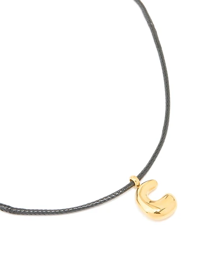 Collier imperméable en acier inoxydable plaqué or, grand cordon à bulles avec la lettre C