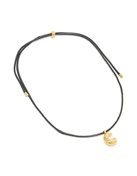 Collier imperméable en acier inoxydable plaqué or, grand cordon à bulles avec la lettre C