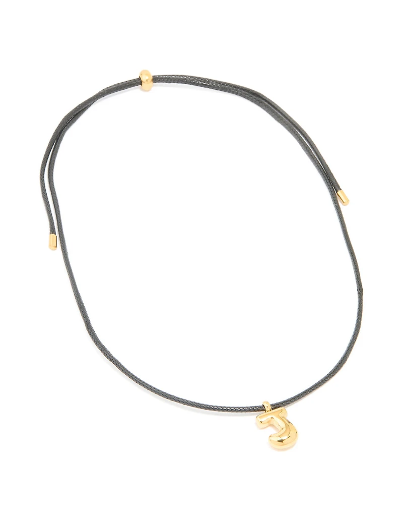 Collier imperméable en acier inoxydable plaqué or avec une grande lettre J à bulles